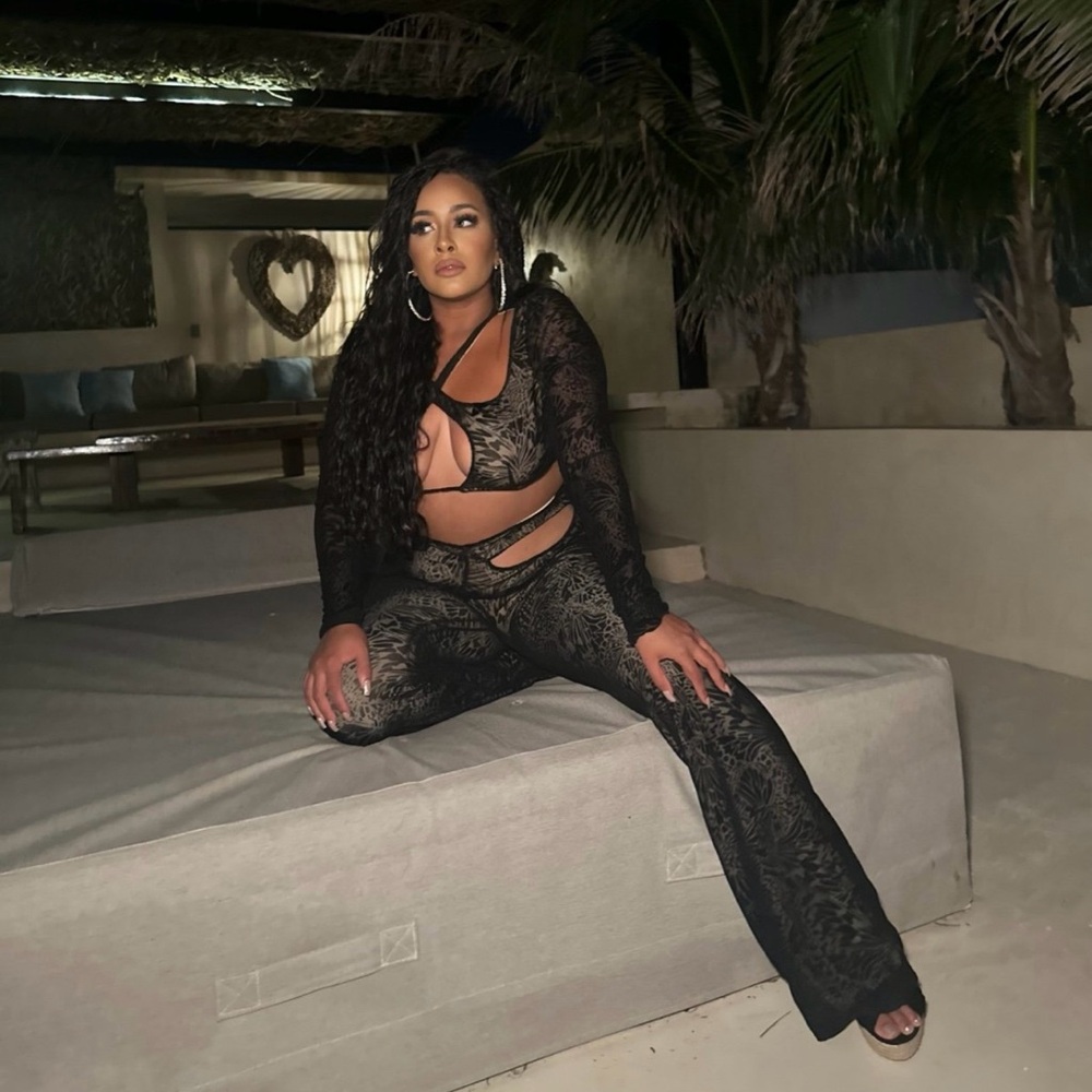 Black and skin color two piece set